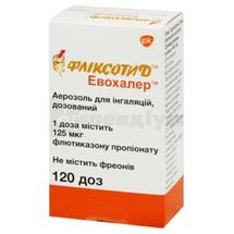 Фліксотид Евохалер аерозоль для інгаляцій дозований, 125 мкг/доза, балон, 120 доз, № 1; ГлаксоСмітКляйн