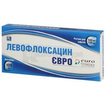 Левофлоксацин Євро розчин для інфузій, 500 мг/100 мл, контейнер з полівінілхлориду, 100 мл, № 1; Конарк Інтелмед