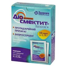 Діосмектит-Здоров'я порошок для оральної суспензії, 3 г, саше, 3.76 г, № 10; Здоров'я