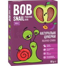 ЦУКЕРКИ НАТУРАЛЬНІ BOB SNAIL (РАВЛИК БОБ) 60 г, яблучно-сливові, яблучно-сливові, № 1; Еко Снек