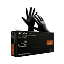 РУКОВИЧКИ НІТРИЛОВІ СМОТРОВІ НЕПРИПУДРЕНІ НЕСТЕРИЛЬНІ NITRYLEX® BLACK розмір l, № 1; Mercator Medical