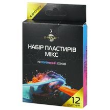 НАБІР ПЛАСТИРІВ B-HEALTH™ МІКС 19х72мм,25х72мм,38х38мм, на полімерній основі, на полімерній основі, № 12; Калина Медична Виробнича Компанія