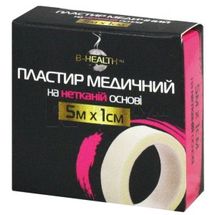 ПЛАСТИР МЕДИЧНИЙ КАТУШКОВИЙ B-HEALTH™ 5 м х 1 см, на нетканній основі, на неткан. основі, № 1; Калина Медична Виробнича Компанія