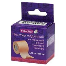 ПЛАСТИР МЕДИЧНИЙ НА ТКАНИННІЙ ОСНОВІ 3,75 см х 500 см, котушка, тілесного кольору, тілесного кольору, № 1; Киевфармгрупп