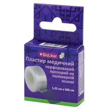 ПЛАСТИР МЕДИЧНИЙ ПЕРФОРОВАНИЙ ПРОЗОРИЙ НА ПОЛІМЕРНІЙ ОСНОВІ 1,25 см х 500 см, котушка, № 1; Киевфармгрупп