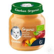 ПЮРЕ тм "GERBER" ЯБЛУКО ПЕРСИК АБРИКОС ОРГАНІК 125 г, № 1; Нестле Україна