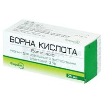 Борна кислота розчин спиртовий для зовнішнього застосування, 3 %, флакон, 25 мл, № 1; Фармак