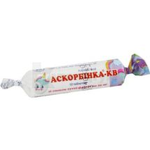 Аскорбінка®-КВ таблетки, 25 мг, в етикетці, зі смаком тутті-фрутті, зі смаком тутті-фрутті, № 10; Київський вітамінний завод