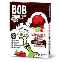 МАРМЕЛАД НАТУРАЛЬНИЙ BOB SNAIL (УЛИТКА БОБ) яблуко-вишня, 54 г, у бельгійському чорному шоколаді, у бельгійському чорн. шоколаді, № 1; Еко Снек