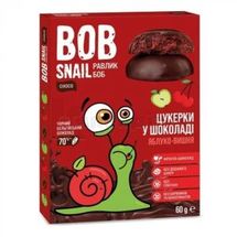 ЦУКЕРКИ НАТУРАЛЬНІ BOB SNAIL (РАВЛИК БОБ) яблуко-вишня, 60 г, в бельгійському молочному шоколаді, в бельгійському молоч. шокол., № 1; Еко Снек