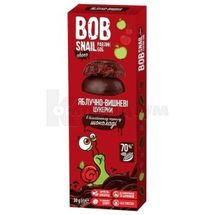 ЦУКЕРКИ НАТУРАЛЬНІ BOB SNAIL (РАВЛИК БОБ) яблуко-вишня, 30 г, у бельгійському чорному шоколаді, у бельгійському чорн. шоколаді, № 1; Еко Снек