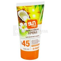 ВОДОСТІЙКИЙ КРЕМ ДЛЯ БЕЗПЕЧНОЇ ЗАСМАГИ тм "SUN DAY" spf-45, 150 мл; Альянс Краси