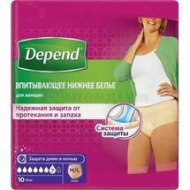 БІЛИЗНА ВБИРАЮЧА (ТРУСИ-ПІДГУЗКИ) DEPEND® для жінок, розмір m/l, розмір m/l, № 10; Kimberly-Clark