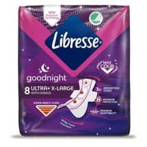 ПРОКЛАДКИ ЖІНОЧІ ГІГІЄНІЧНІ LIBRESSE ULTRA GOODNIGHT X-LARGE with wings, № 8; Essity Hygiene and Health