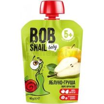 ПЮРЕ ФРУКТОВЕ BOB SNAIL (РАВЛИК БОБ) для дітей, 90 г, яблуко-груша, яблуко-груша, № 1; Еко Снек