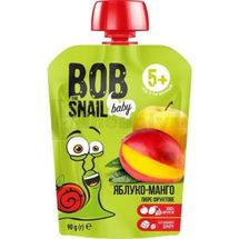 ПЮРЕ ФРУКТОВЕ BOB SNAIL (РАВЛИК БОБ) для дітей, 90 г, яблуко-манго, яблуко-манго, № 1; Еко Снек