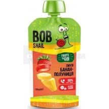 ПЮРЕ ФРУКТОВЕ BOB SNAIL (РАВЛИК БОБ) СМУЗІ 120 г, банан-полуниця, банан-полуниця, № 1; Еко Снек