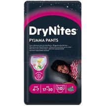 ТРУСИКИ ДИТЯЧІ ОДНОРАЗОВІ HUGGIES DRYNITES 4-7 років (17-30 кг), для дівчаток, № 10; Кімберлі-Кларк