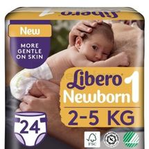 ПІДГУЗКИ ДИТЯЧІ "LIBERO" newborn 1 (2-5 кг), № 24; ЕсСіЕй Хайджин Продактс