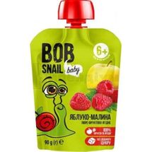 ПЮРЕ ФРУКТОВЕ BOB SNAIL (РАВЛИК БОБ) для дітей, 90 г, яблуко-малина, яблуко-малина, № 1; Еко Снек