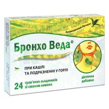 БРОНХО ВЕДА ТРАВ'ЯНІ ЛЬОДЯННИКИ ЗІ СМАКОМ ЛИМОНУ льодяники, № 24; Конарк Інтелмед