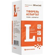 Тіворель аспартат розчин оральний, пляшка полімерна, 200 мл, з мірним стаканчиком, з мірн. стаканчиком, № 1; Юрія-Фарм