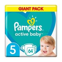 ПІДГУЗНИКИ ДИТЯЧІ PAMPERS ACTIVE BABY junior, № 64; Проктер енд Гембл Україна