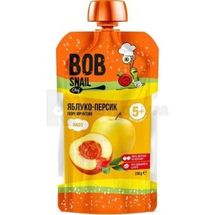 ПЮРЕ ФРУКТОВЕ BOB SNAIL (РАВЛИК БОБ) 250 г, яблуко-персик, яблуко-персик, № 1; Еко Снек