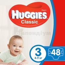 ПІДГУЗНИКИ ДИТЯЧІ ГІГІЄНІЧНІ HUGGIES CLASSIC midi (3), № 48; undefined