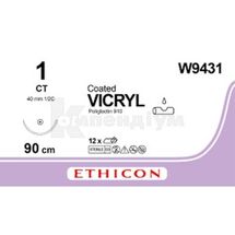 ВІКРИЛ рапід (поліглактин 910) 1 (w9431), 90 см, голка 40 мм колюча, № 1; Етікон, Інк.