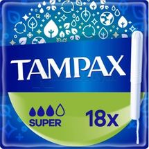 ТАМПОНИ ГІГІЄНІЧНІ TAMPAX super, з аплікатором, з аплікатором, № 18; undefined