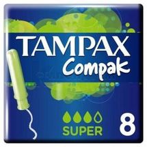 ТАМПОНИ ГІГІЄНІЧНІ TAMPAX compak super, з аплікатором, з аплікатором, № 8; Проктер енд Гембл Україна