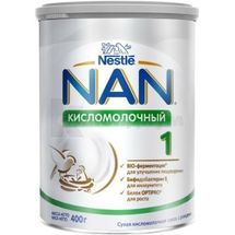 СМЕСЬ СУХАЯ КИСЛОМОЛОЧНАЯ "NAN КИСЛОМОЛОЧНЫЙ 1" банка металлическая, 400 г, с рождения, с рождения, № 1; Нестле Украина