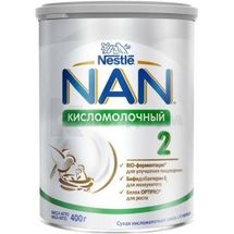 СМЕСЬ СУХАЯ КИСЛОМОЛОЧНАЯ "NAN КИСЛОМОЛОЧНЫЙ 2" банка металлическая, 400 г, от 6 месяцев, с 6 мес., № 1; Нестле Украина