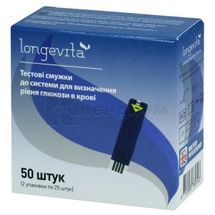 ТЕСТ-ПОЛОСКИ ДЛЯ ОПРЕДЕЛЕНИЯ УРОВНЯ ГЛЮКОЗЫ В КРОВИ LONGEVITA № 50; Visgeneer