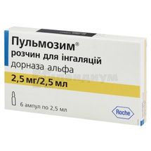 Пульмозим® раствор для ингаляций, 2,5 мг/2,5 мл, ампула, № 6; Рош Украина