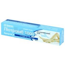 Лиотромб 1000-Здоровье гель, 1000 ме/г, туба, 25 г, № 1; Корпорация Здоровье