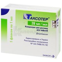 Таксотер® концентрат для раствора для инфузий, 20 мг, флакон, 1 мл, № 1; Sanofi