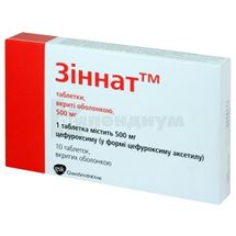 Зиннат таблетки, покрытые оболочкой, 500 мг, блистер, № 10; Sandoz