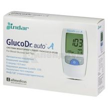 СИСТЕМА ДЛЯ ОПРЕДЕЛЕНИЯ УРОВНЯ ГЛЮКОЗЫ В КРОВИ GlucoDr.auto™ AGM 4000 прибор, 25 тест-полосок, авторучка для прокола, 10 ланцетов, авторучка д/прокола, 10 ланц., № 1; All Medicus