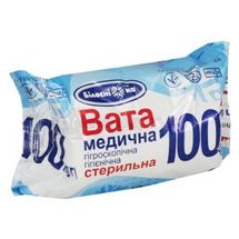 Вата медицинская гигроскопическая гигиеническая стерильный, рулон, 100 г, № 1; undefined