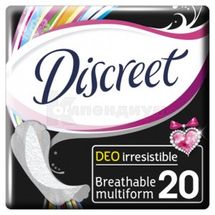 ПРОКЛАДКИ ГИГИЕНИЧЕСКИЕ ЕЖЕДНЕВНЫЕ DISCREET DEO irresistible multiform, № 20; Проктер энд Гэмбл Украина