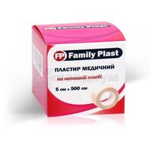 FAMILY PLAST ПЛАСТЫРЬ МЕДИЦИНСКИЙ НА НЕТКАНОЙ ОСНОВЕ 5 см х 500 см, № 1; Аргопласт