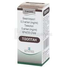 Тизоптан капли глазные, флакон-капельница, 3 мл, № 1; Sentiss Pharma