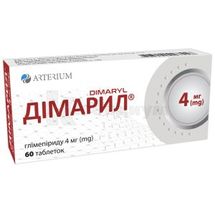 Димарил таблетки, 4 мг, блистер, в пачке, в пачке, № 60; Киевмедпрепарат