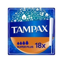 ТАМПОНЫ ГИГИЕНИЧЕСКИЕ TAMPAX super plus, с аппликатором, с аппликатором, № 18; undefined