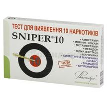 ТЕСТ МНОГОПРОФИЛЬНЫЙ Д/О НАРКОТИКОВ В МОЧЕ SNIPER®10 (AMP, MOR, COC, MET, MTD, MDMA, THC, K2, TRA, BUP) № 1; Фармаско