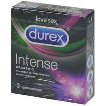 ПРЕЗЕРВАТИВЫ ЛАТЕКСНЫЕ С СИЛИКОНОВОЙ СМАЗКОЙ DUREX® INTENSE ORGASMIC (РЕЛЬЕФНЫЕ СО СТИМУЛИРУЮЩИМ ГЕЛЕМ-СМАЗКОЙ) № 3; Reckitt Benckiser Healthcare International Limited