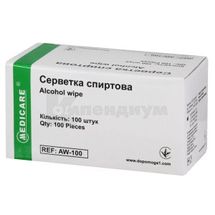 Салфетки спиртовые "Medicare" 30 мм х 65 мм, № 100; Допомога-I