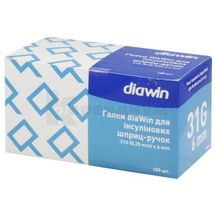 ИГЛЫ diaWin ДЛЯ ИНСУЛИНОВЫХ ШПРИЦ-РУЧЕК 31g(0,25 мм) х 6 мм, № 100; Диавин